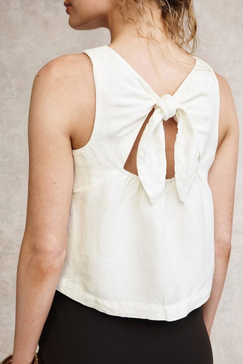French Connection Birdie Linen Swing Top White size 6 NWT Summer Chic msrp$98