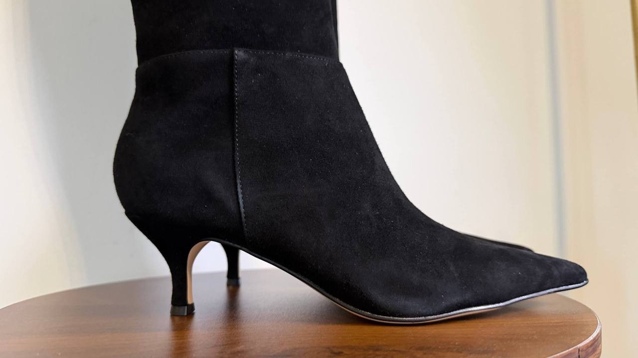 Nine West Tall Kitten Heel Boots 7.5M Black Suede New in Box MSRP $249