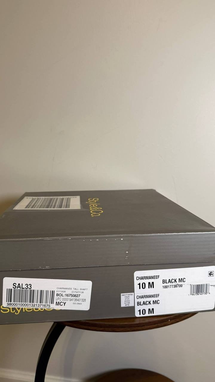 Style&Co Women’s Tall Boots 10M Black Microfiber Fabric – New in Box MSRP $79.90