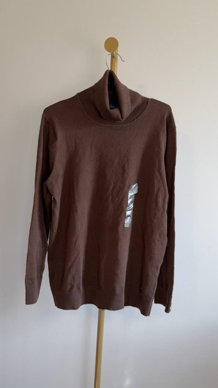 Tommy Hilfiger Cotton Lightweight Turtleneck Long Sleeve Top XL Chicory NWOT $69