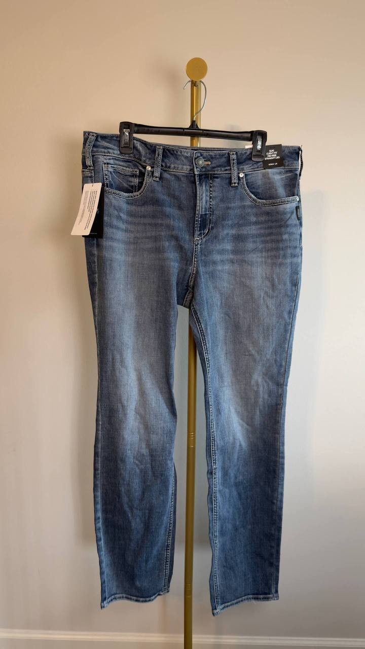 Silver Jeans Suki Mid Rise Straight Leg Jeans Indigo 16/31 NWT $84