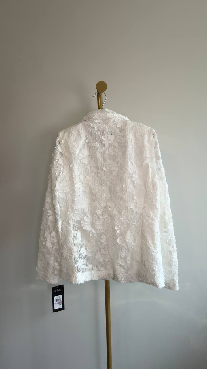 Karl Lagerfeld Paris Lace Blazer Soft White Size 6 NWT $199