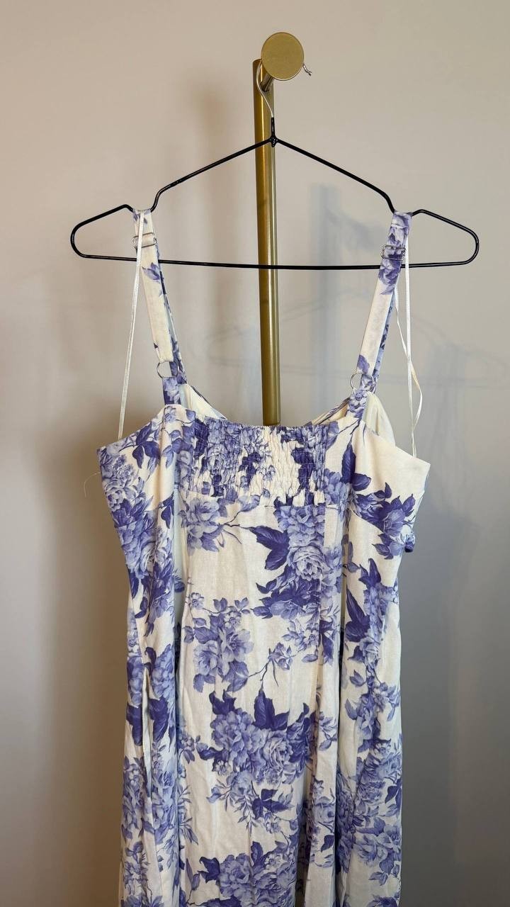 Taylor Women’s Floral Print Tie Bodice Flare Dress Size10NWOT two buttons missed