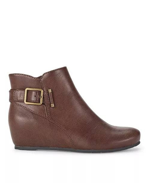 Baretraps Serena Zipper Wedge Booties Oak 8.5M Man‑Made $89 NWB