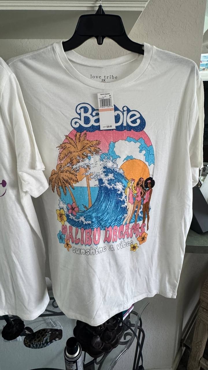 Lot of 3 Women's Graphic Tees 2X Juniors: Disney Mickey NASA Barbie New