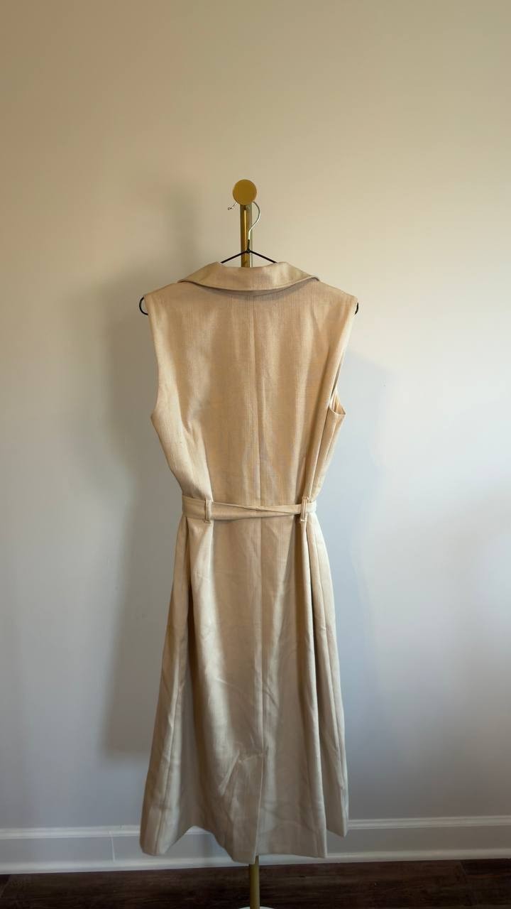 Julia Jordan Sleeveless A-Line Jacket Dress Tan 8 NWT $149