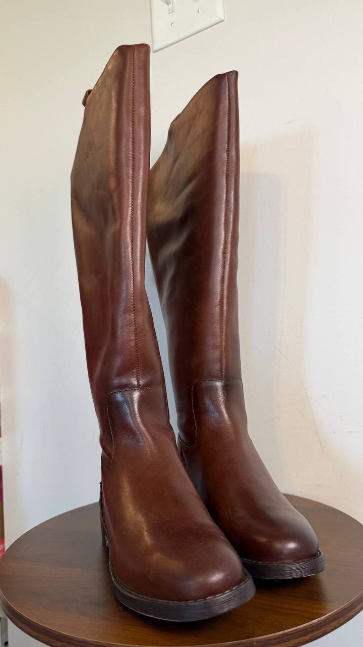 Franco Sarto Meyer Women’s Knee High Boots Brown 6.5M WC Leather $275 NWB