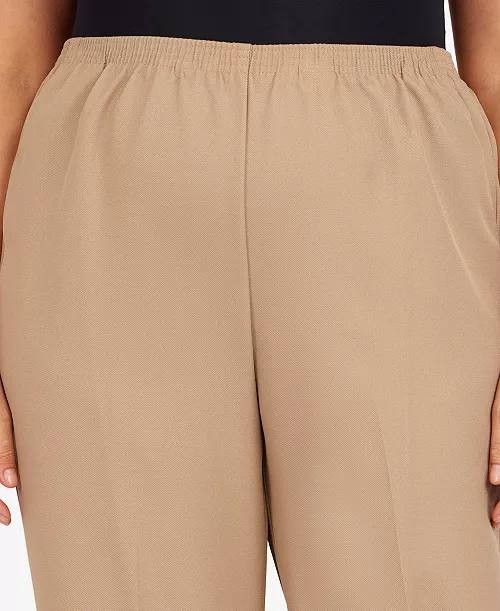 Alfred Dunner Women’s Plus Pull‑On Straight‑Leg Pants Stone 20W $42.50 NWOT