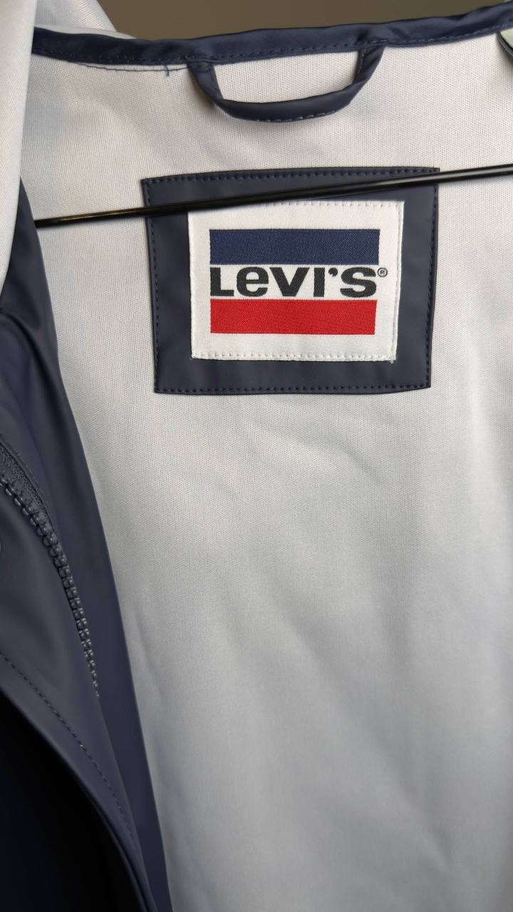 Levi’s Long Hooded Rain Coat Navy M NWT $150