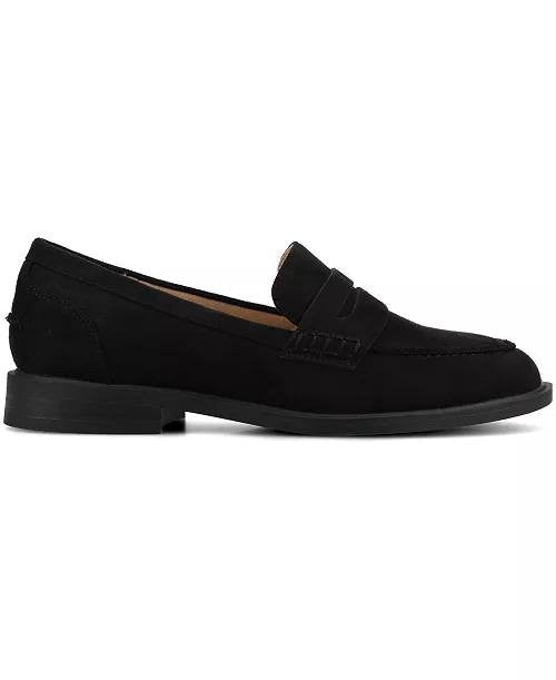 Journee Brooks Loafers 8W Black Penny Block Heel Slip‑On Comfort NIB msrp$93