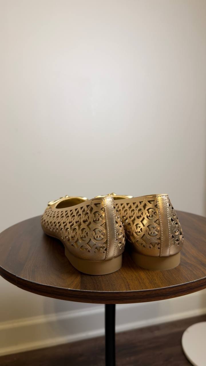 Michael  Michael  Kors  Ballet  Flats  Pale  Gold  7.5  M  New  $110