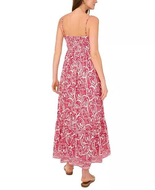1.STATE Printed Sleeveless Maxi Dress White/Red M NWT $139