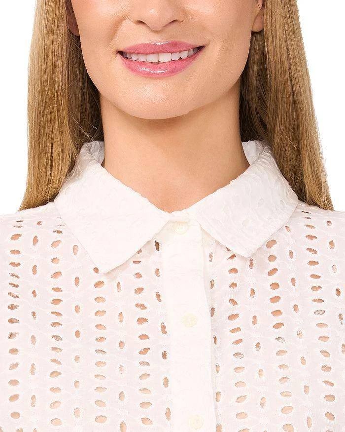 CeCe Eyelet Button‑Down Blouse – Size M – NWT – $89