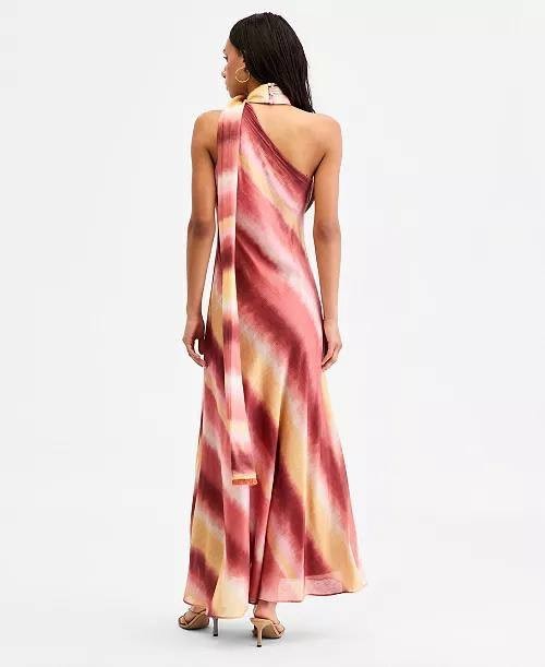 Taylor  Women’s  Printed  One‑Shoulder  Dress  Pink  Cantaloupe  8  NWT  $139
