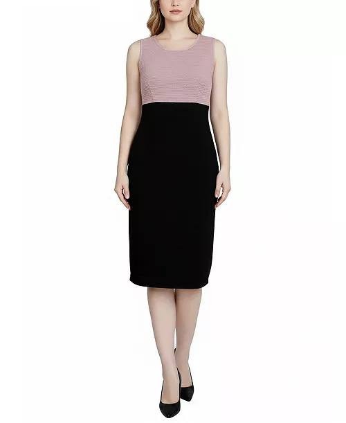 NY Collection Petite Lace‑Detail 2‑Piece Dress Set Blush Black 8P $62 NWT