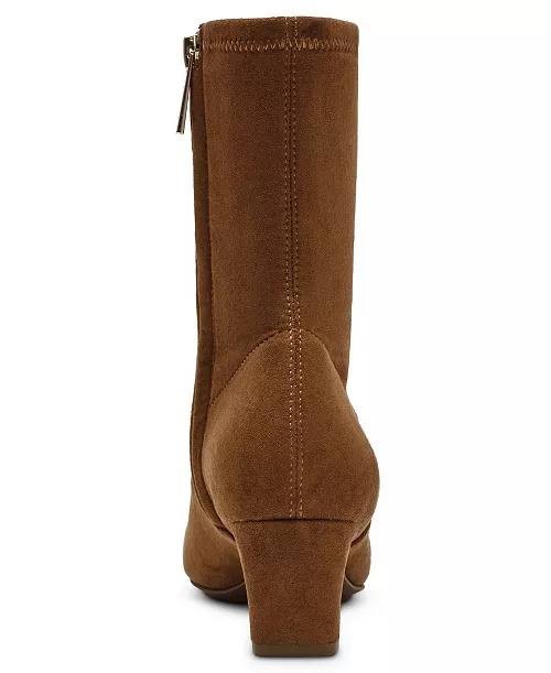 Anne Klein Dress Booties Walnut Man-Made Size 9M New in Box $119
