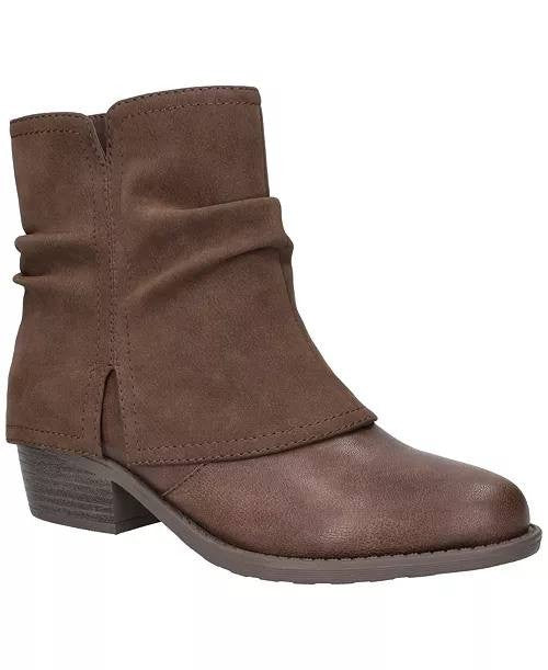 Easy Street Kudos Booties 8W Brown Slouch Block Heel Round Toe NIB msrp$70