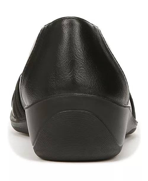 LifeStride Incredible 2 Flats 7.5M Black Slip‑On Wedge Comfort NIB msrp$79