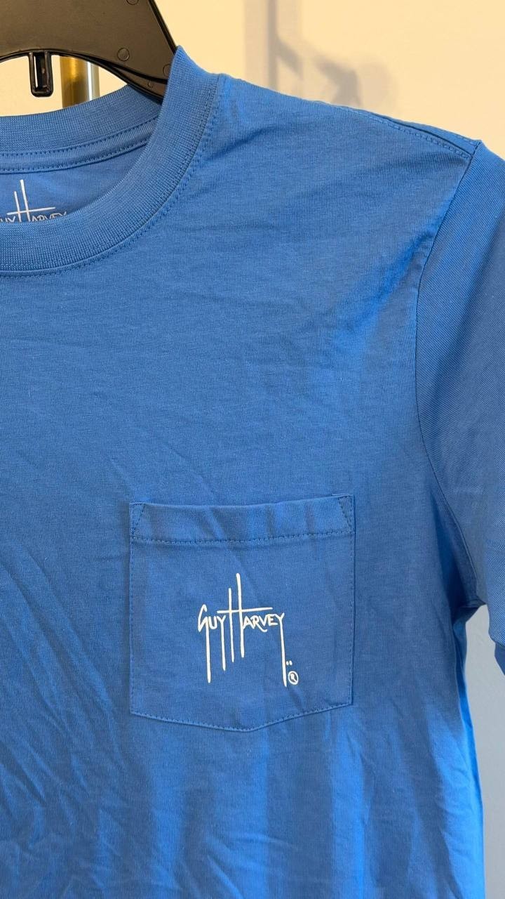 Guy Harvey Men’s Southbound Sails Graphic Pocket T‑Shirt White S/P $28 NWOT