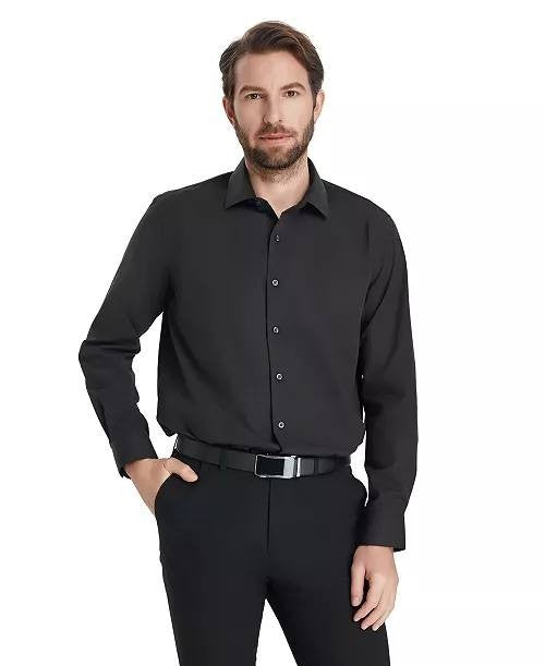 Alfani Men’s Regular‑Fit Solid Dress Shirt Black L NWT $65
