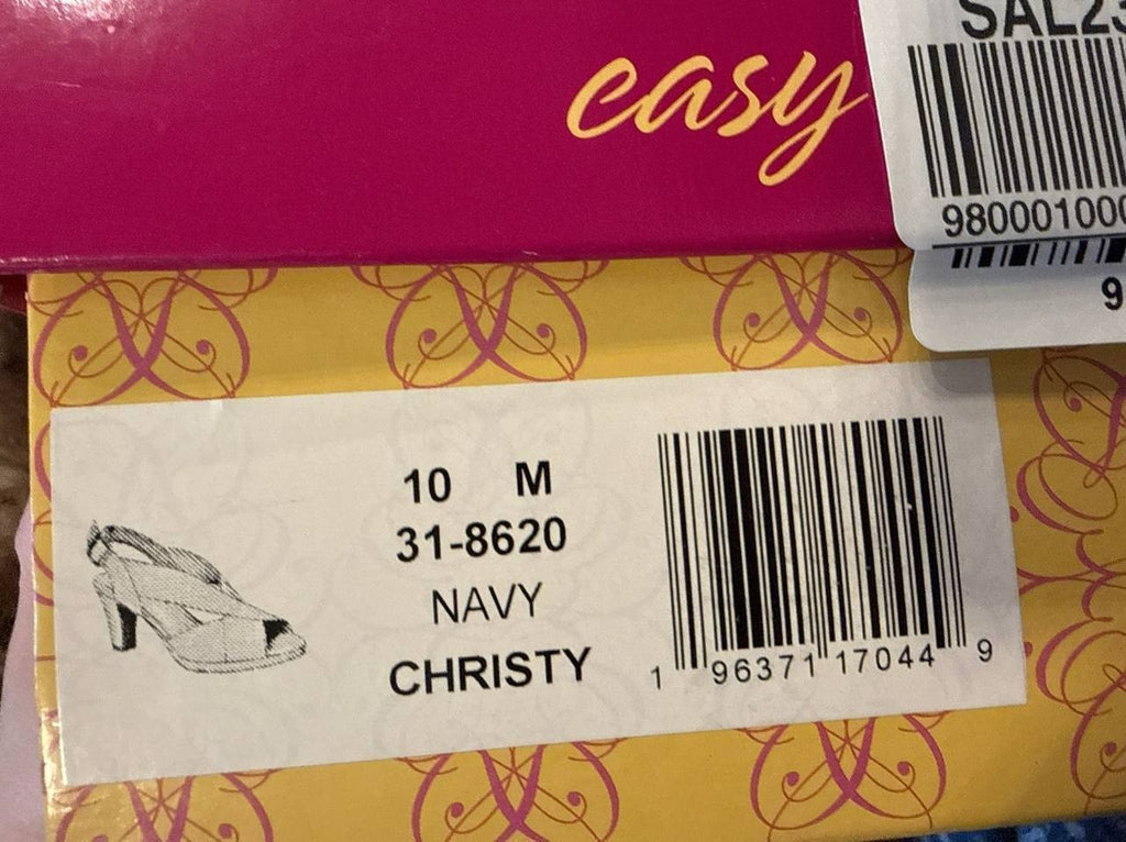 Easy Street Christy Slingback Sandals – Navy – Size 10M – Fabric – New in Box