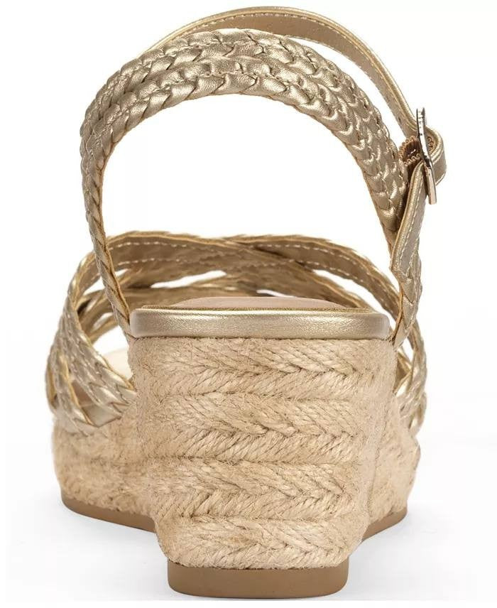 Style  &  Co  Wedge  Sandals  Gold  7.5M  New  $60