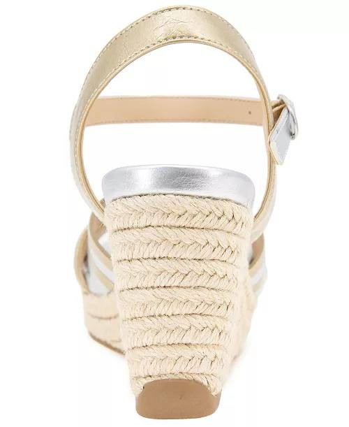 Kenneth Cole Reaction Metallic Wedge Sandals 8.5M New in Box  MSRP 89$