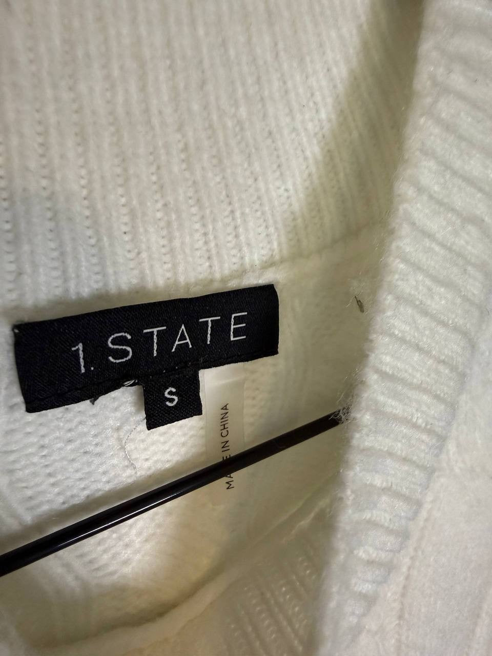 1.STATE Cable Knit Sweater Dress –White– Size S – NWT