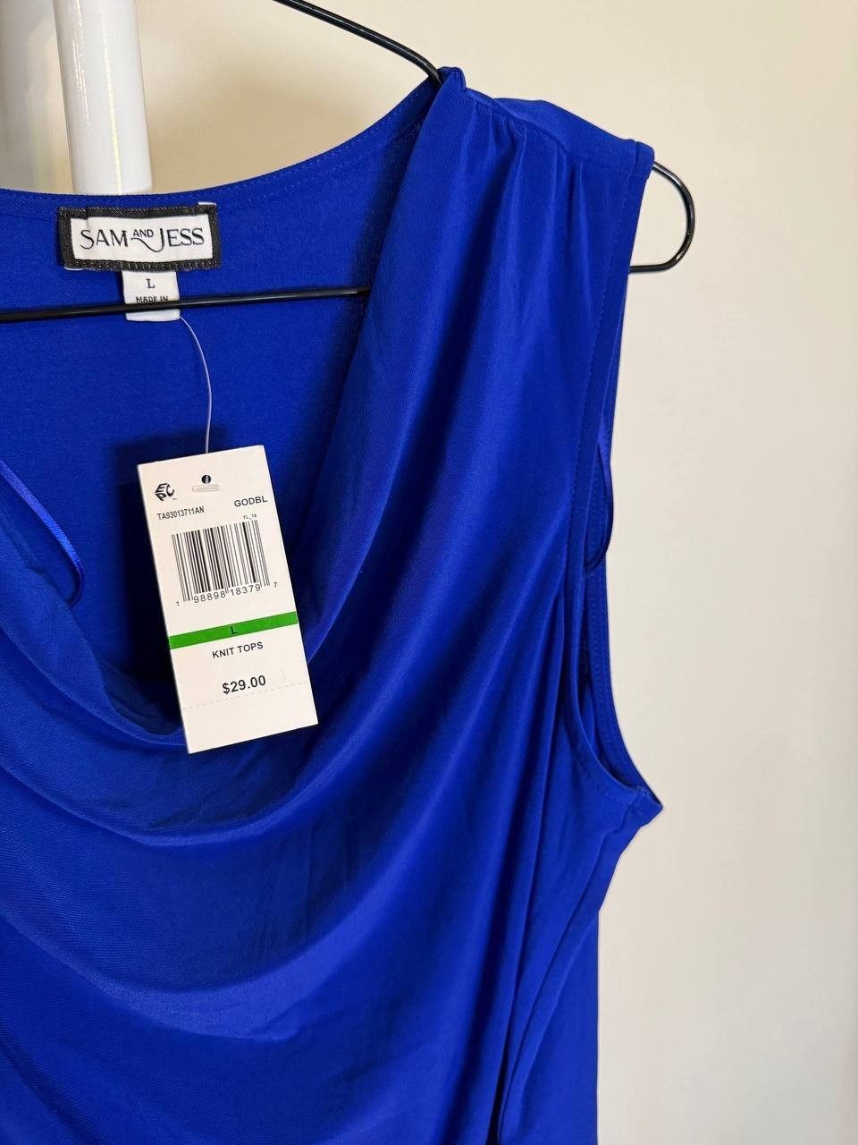 Sam & Jess Sleeveless Side‑Tie Top – Size L – NWT – $29