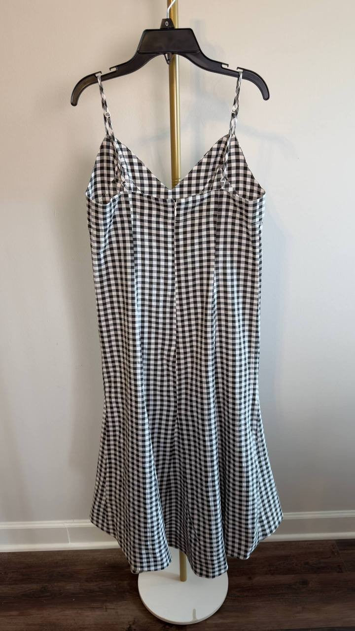 On 34th Mommy & Me Gingham High‑Low Midi Dress Black/White 6 NWOT $69.50