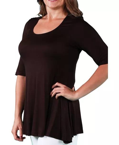 24seven Comfort Apparel Tunic Top Brown XL NWT $61