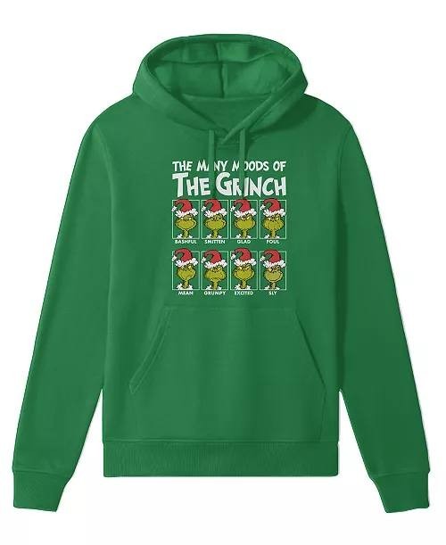 Hybrid Apparel Men’s Grinch Moods Graphic Fleece Hoodie Green XL $50 NWT