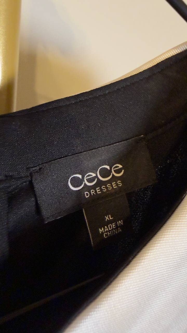 CeCe Women’s Sequin Floral Mini Dress Long Sleeve Reach Black XL NWT $119 