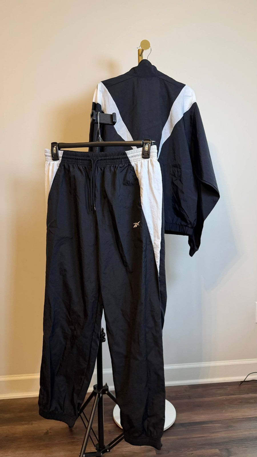 Reebok Women’s Colorblocked Track Suit Jacket Joggers Black $110 NWT