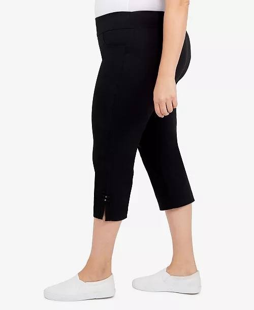 Hearts of Palm Plus‑Size Pull‑On Capri Pants – Black – Size 16W – NWT – $48