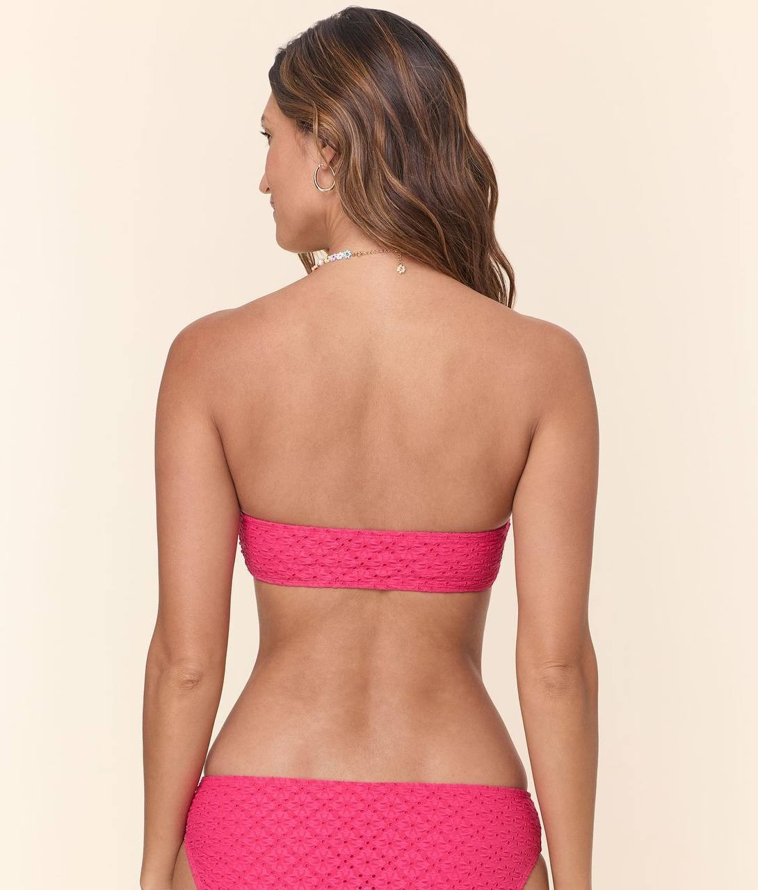 Andie The Pana Bikini Top Bandeau Style Women’s Swimwear Pink XS NWT