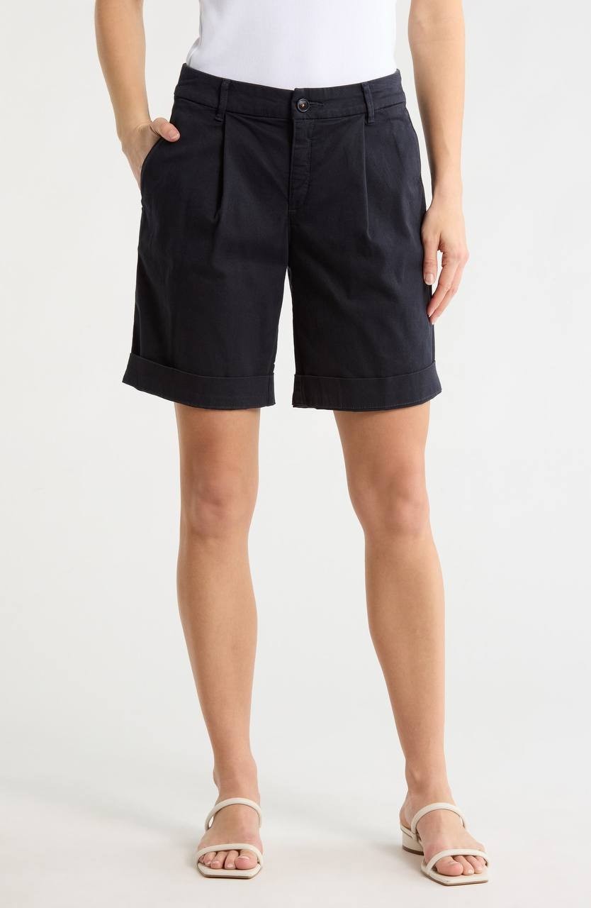BOSS Taggie High Rise Tailored Shorts Dark Blue 12 NWT $128