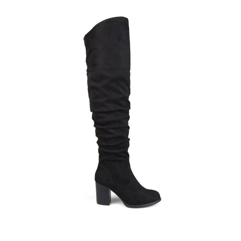 Journee Kaison High Boots 8M Black Faux Suede Over‑Knee  New msrp $89.99