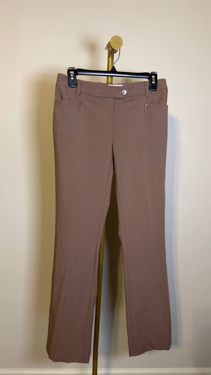 Calvin Klein Modern Fit Tab‑Front Trousers Cocoa 2 NWOT $89