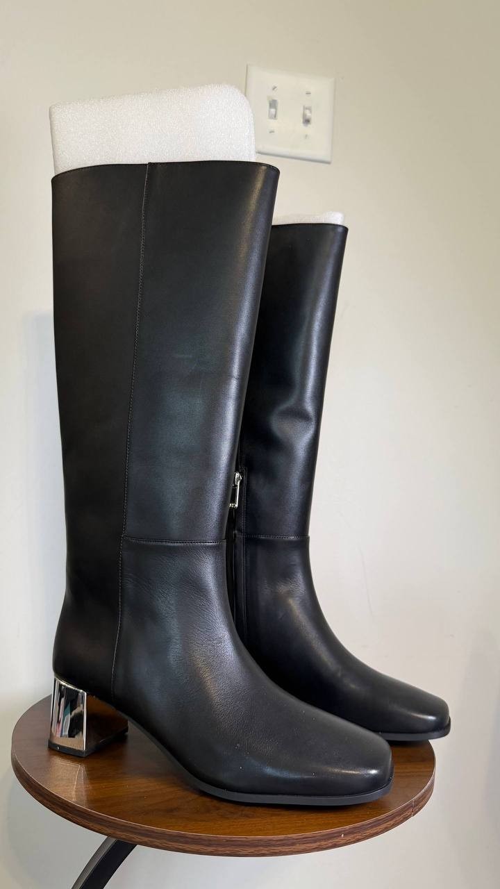 Michael Michael Kors Black Leather Tall Boots 10W New in Box MSRP $275