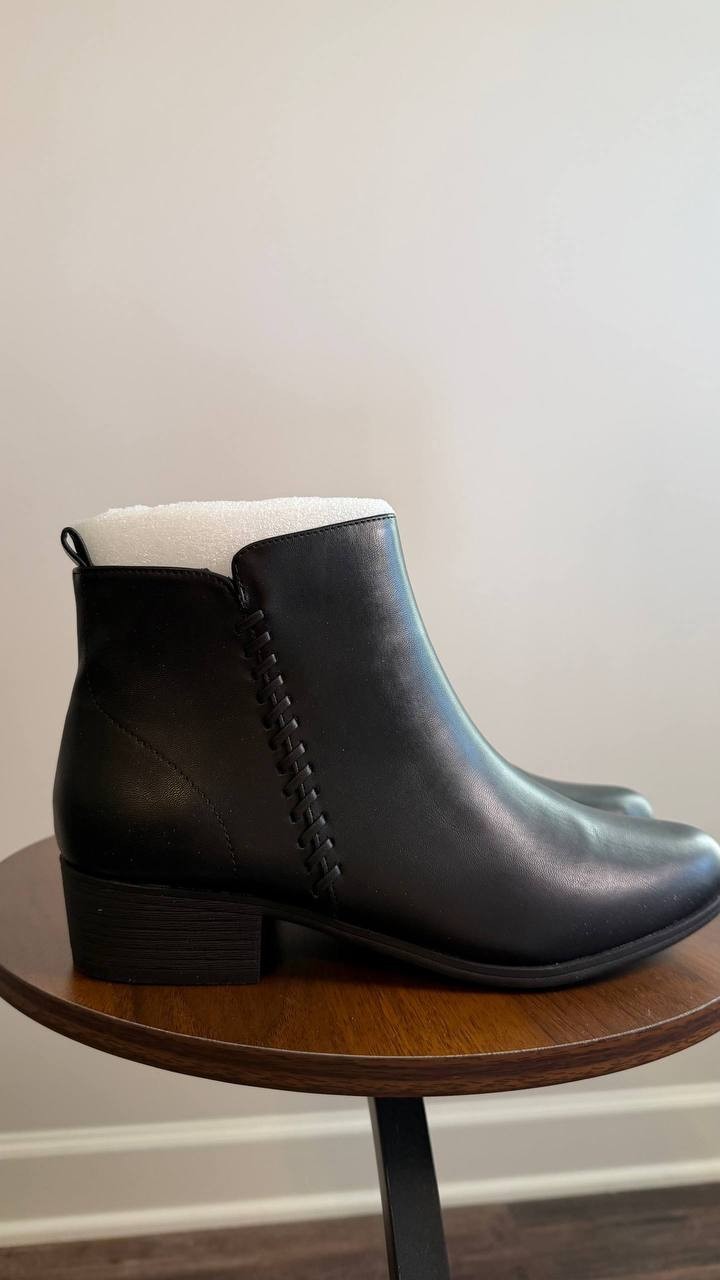 Style & Co Aidenn Block Heel Booties Black 8M Man‑Made $79.90 NWB