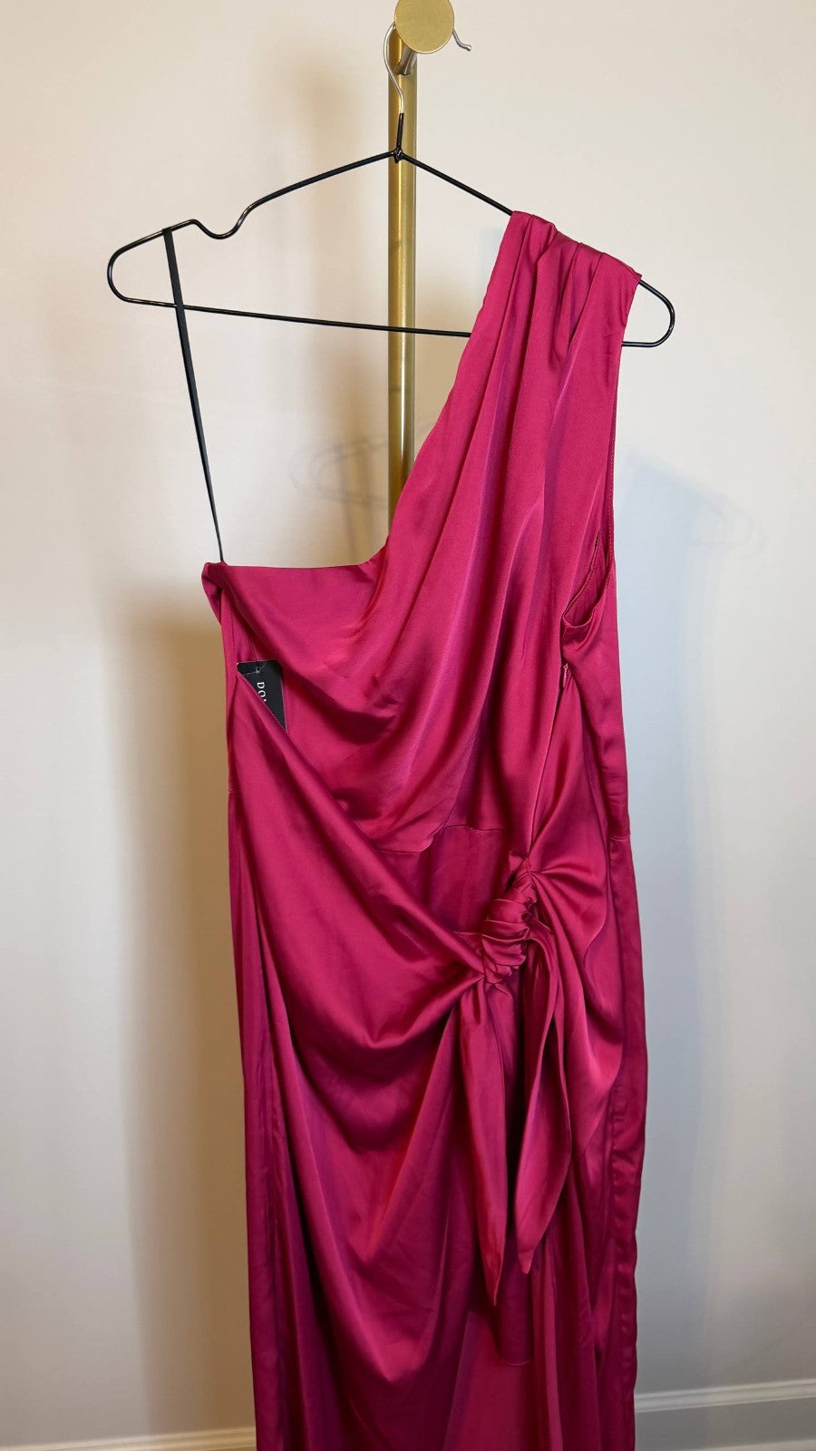 Donna Morgan Women’s One‑Shoulder Midi Dress Pink $178 NWT