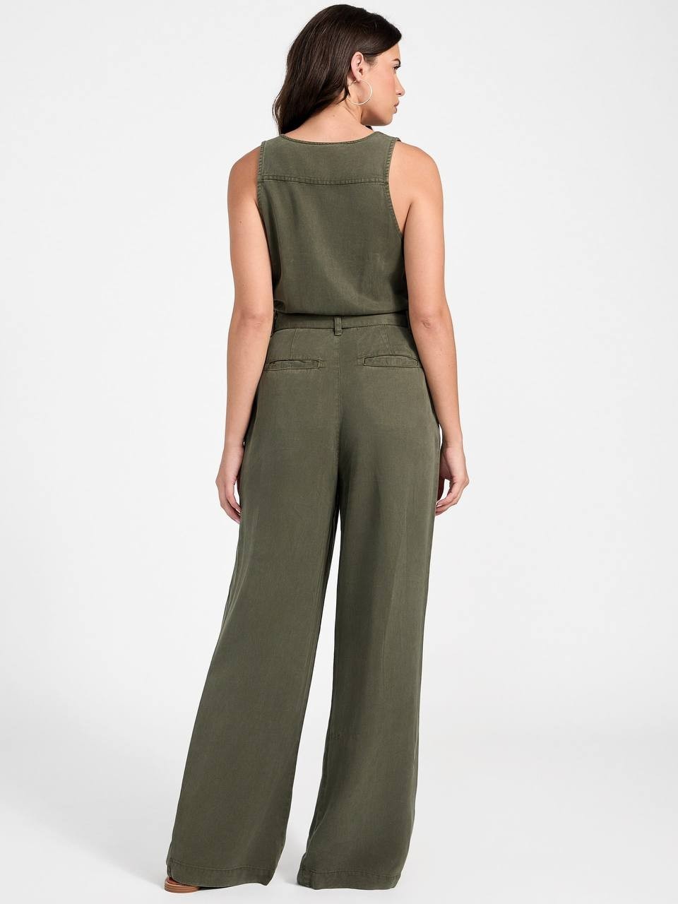 Guess Eco Madelyn Sleeveless Belted Jumpsuit Green XL NWT Chic msrp$178