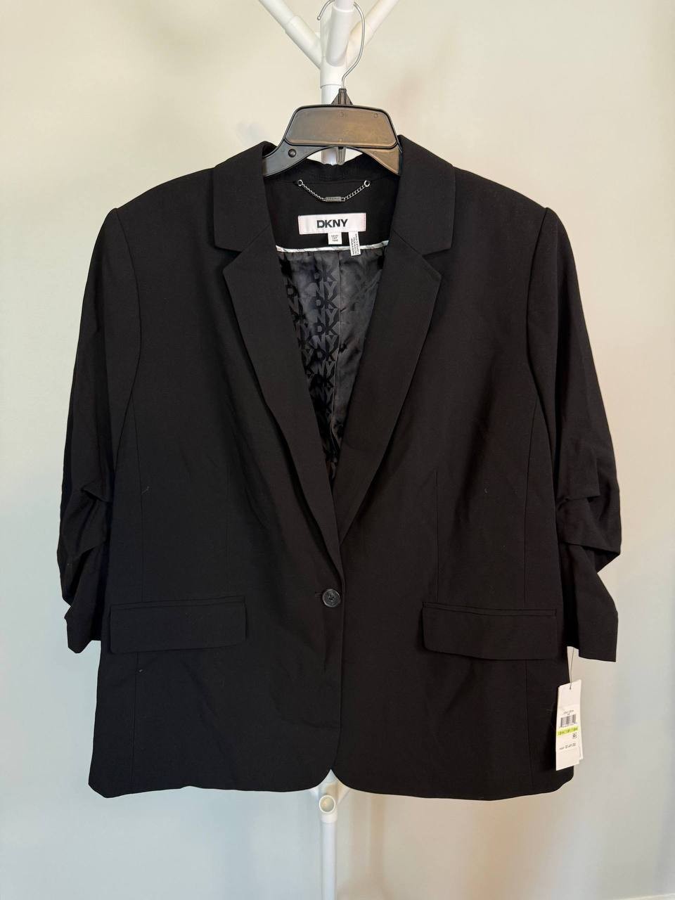 DKNY Ruched‑Sleeve One‑Button Blazer – Size18W– NWT – $138