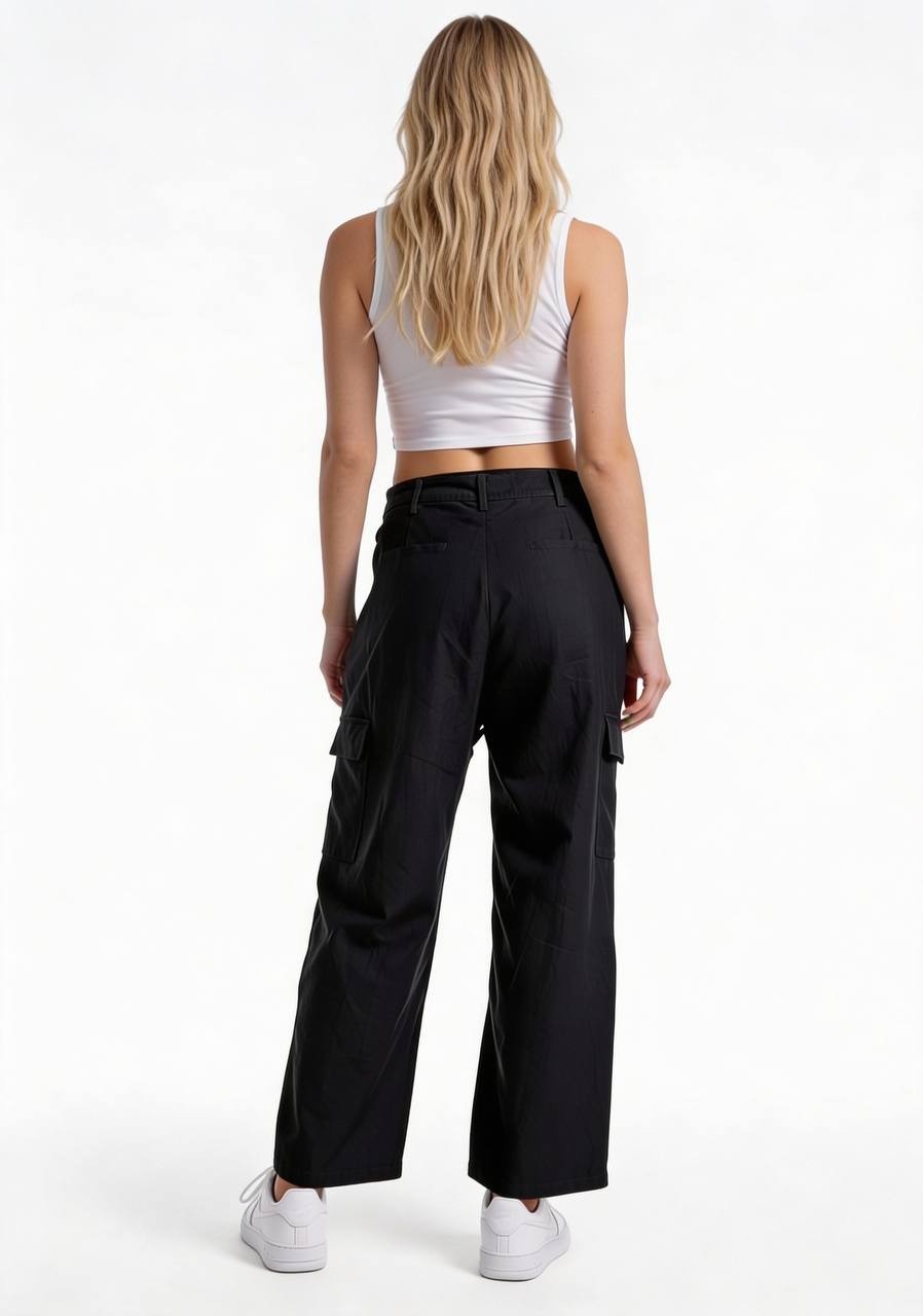 Hunter & Brown Pleated Cargo Pants – Size XL – Black – NWT