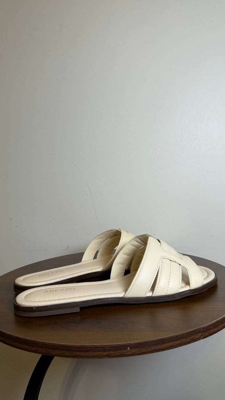 Arezzo Panacota Leather Flat Sandals 8B NIB MSRP $79