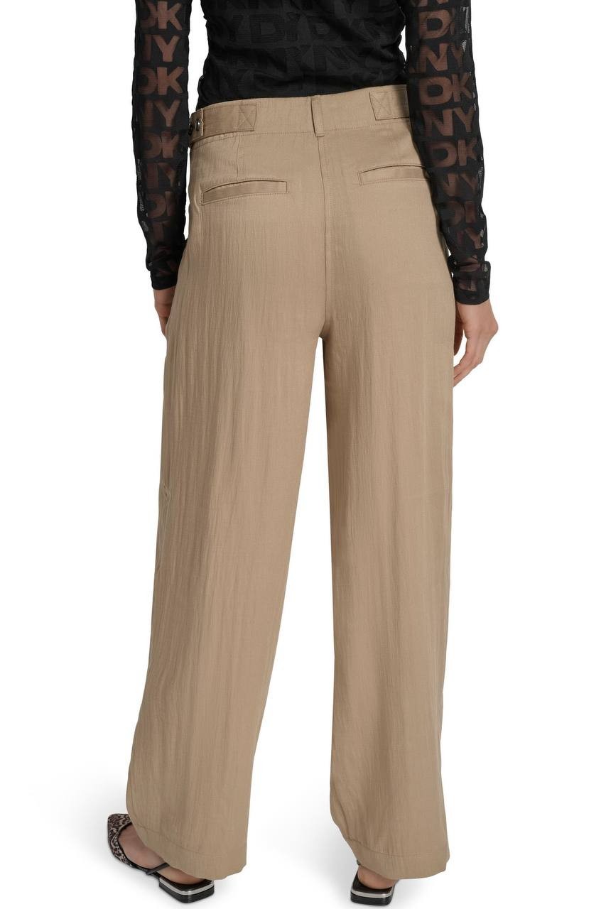 DKNY Weathered Twill Pleated Pants Travertine 12 NWT $99