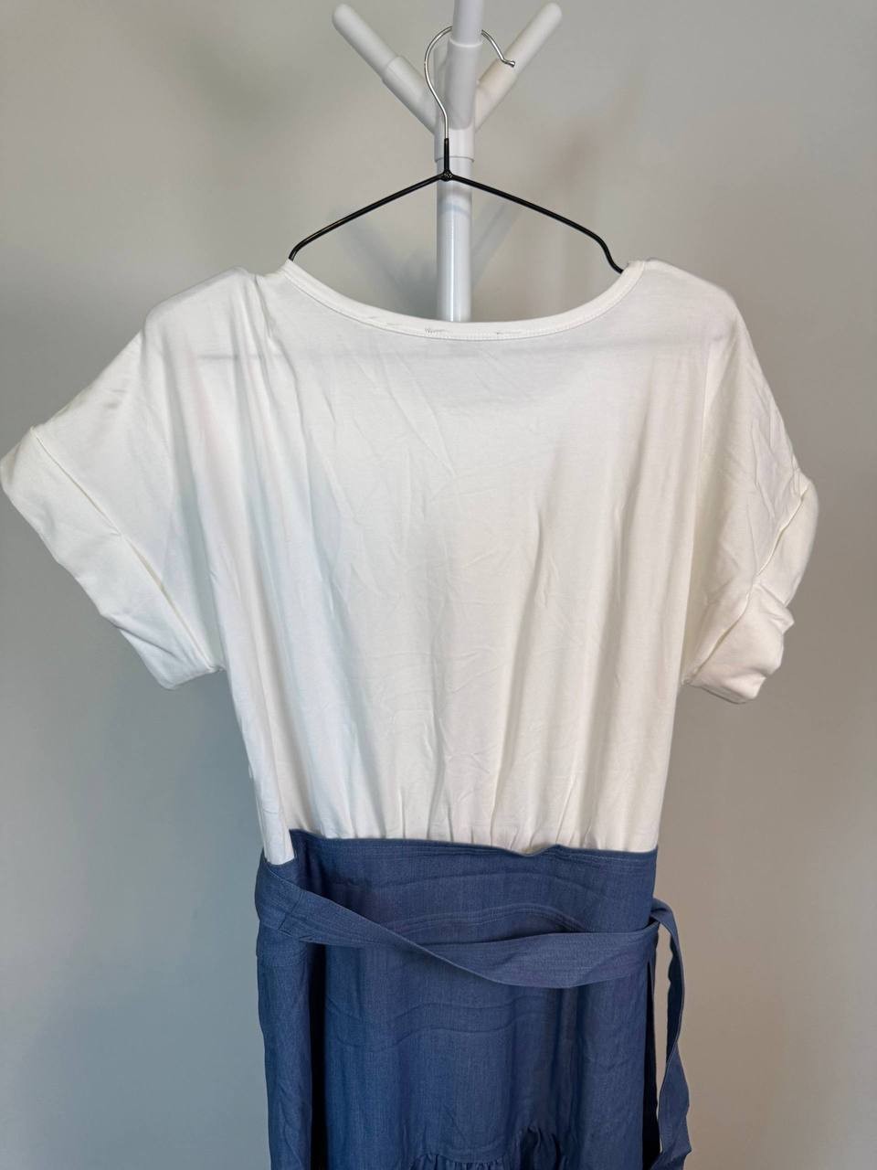 Tahari Mixed Media Tiered Fit & Flare Dress – Size L/G – NWT – $138