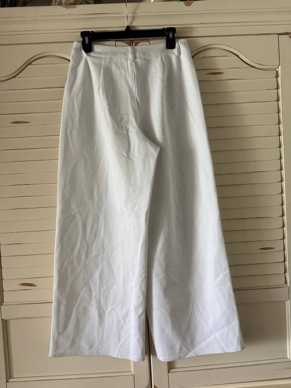 Bar III Petite Ponte Wide-Leg Pants White NWT High-Rise Office Workwear
