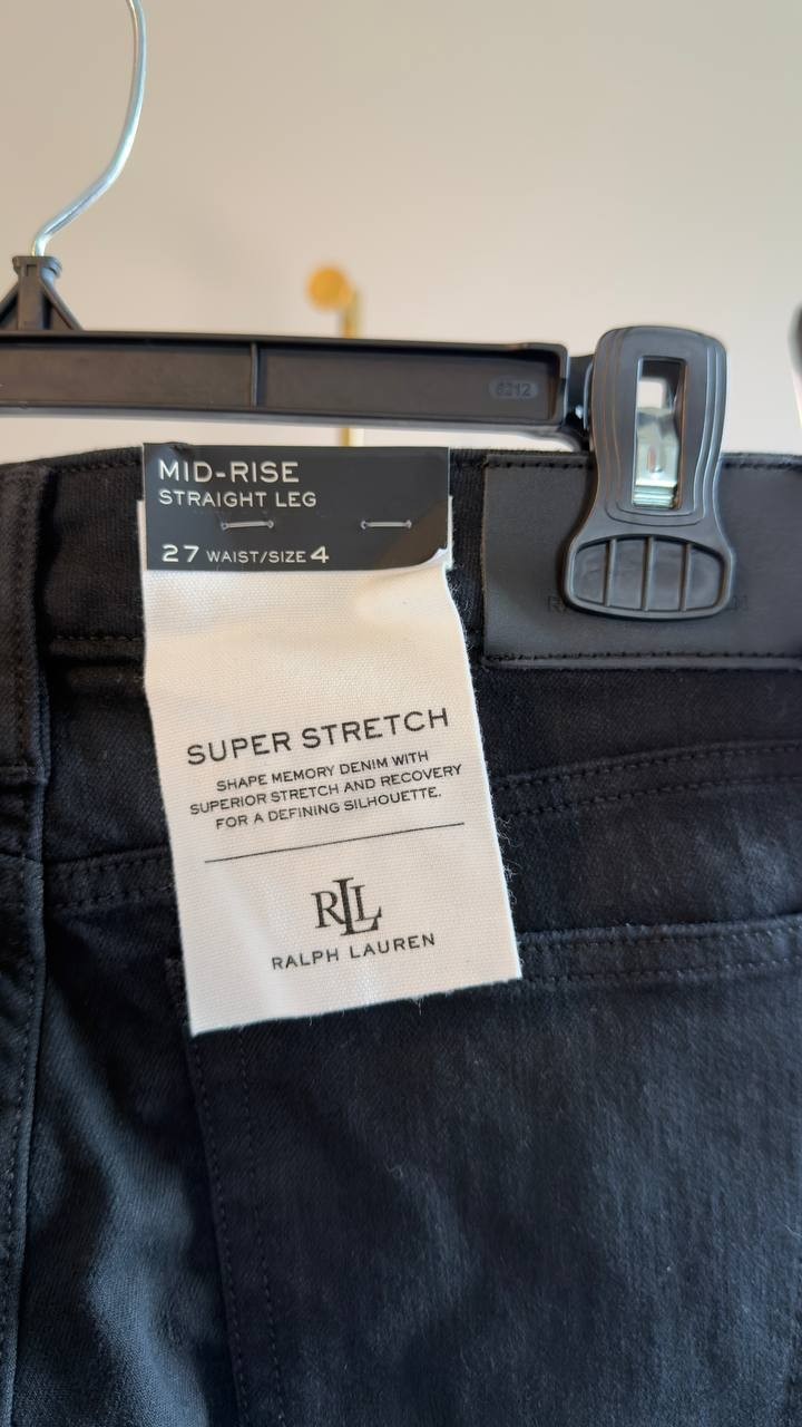 Lauren Ralph Lauren Premier Shape Memory Straight Leg Jeans Black 4x32 NWT $125